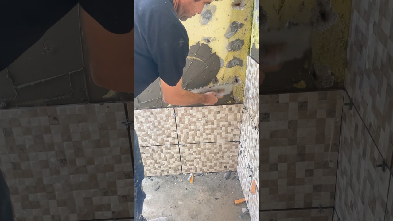 Como colocar azulejo em parede pintada #reforma #azulejo #vocereforma
