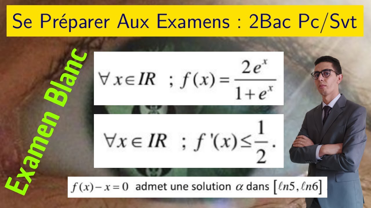 Fonctions exponentielles 2bac — Etude d'une fonction — Exam Blanc — 2 Bac Pc/Svt