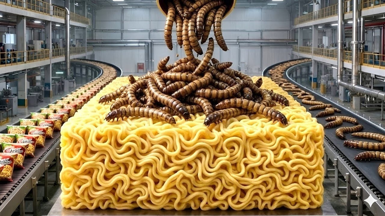 Inside the Modern Noodle Factory: How Instant Noodles and Cup Noodles Are Made from Mealworms