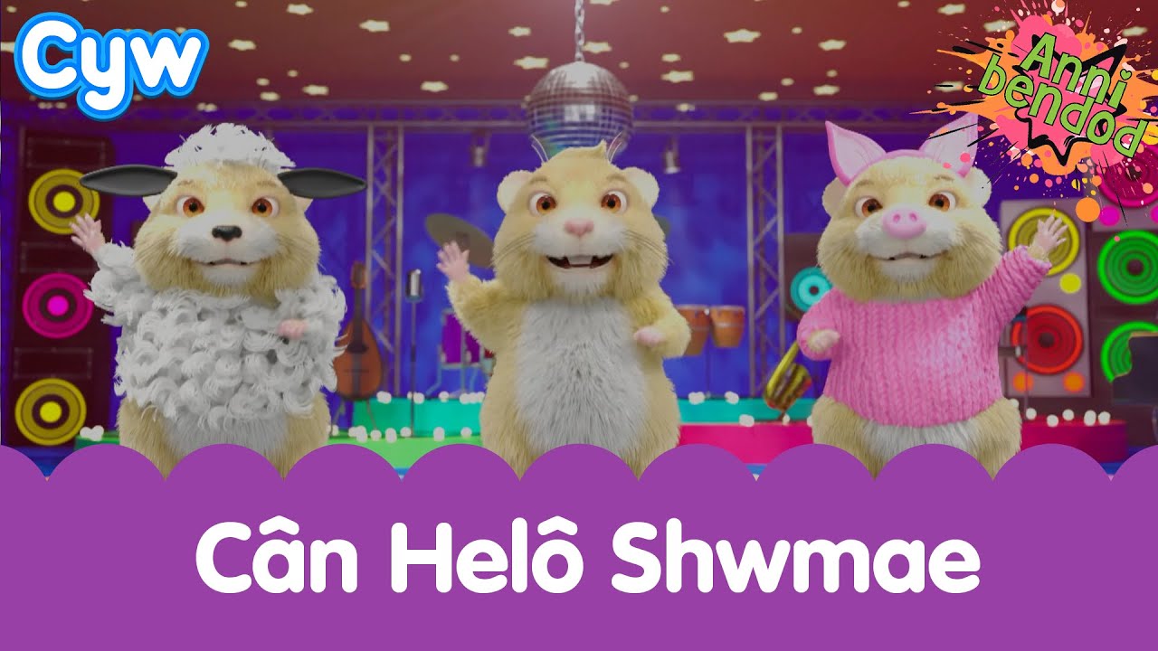 Annibendod - C&acirc;n Hel&ocirc; Shwmae |  Welsh toddlers say hello hamster cute song 🐹