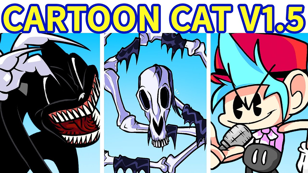 Friday Night Funkin': VS Cartoon Cat V1.5 FULL WEEK (Cartoon Dog, Long Horse, Siren Head) [FNF Mod]