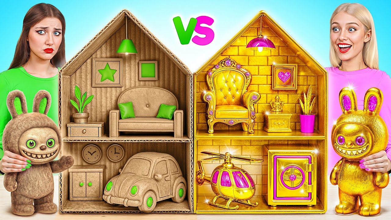 We Build Amazing Doll House for Labubu | Rich vs Broke Challenge by Multi DO Smile
