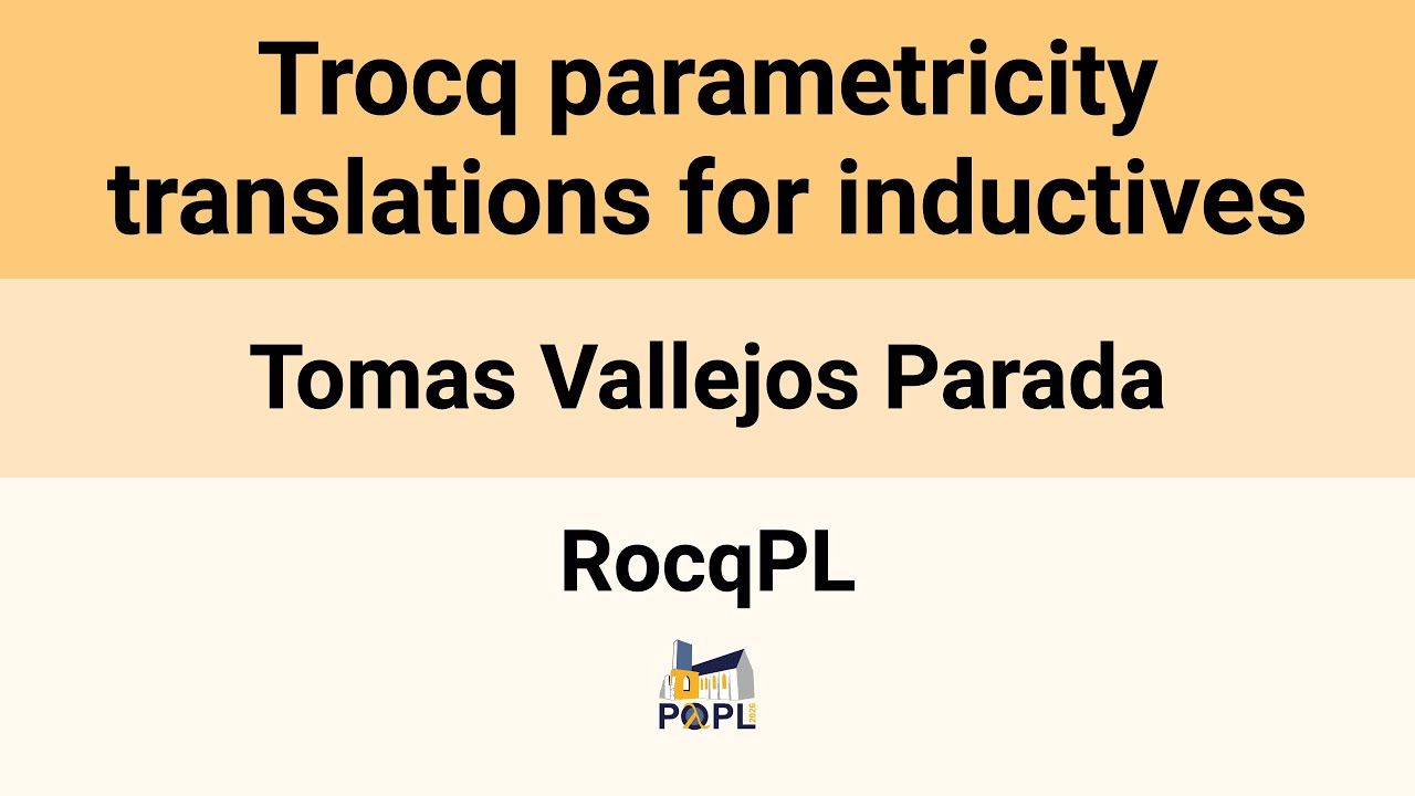 [RocqPL'26] Trocq parametricity translations for inductives