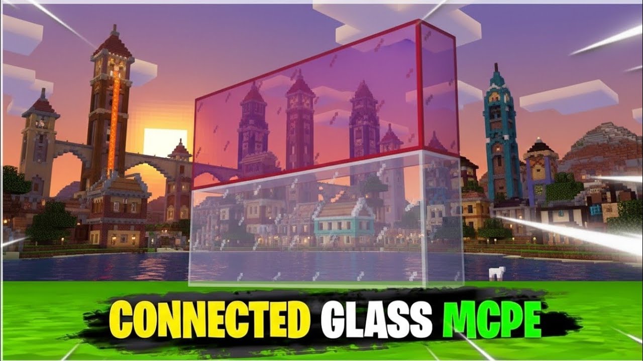 MCPE Connected Glass Texture Pack 1.21+ | Borderless & Ultra Clear Glass in Minecraft PE