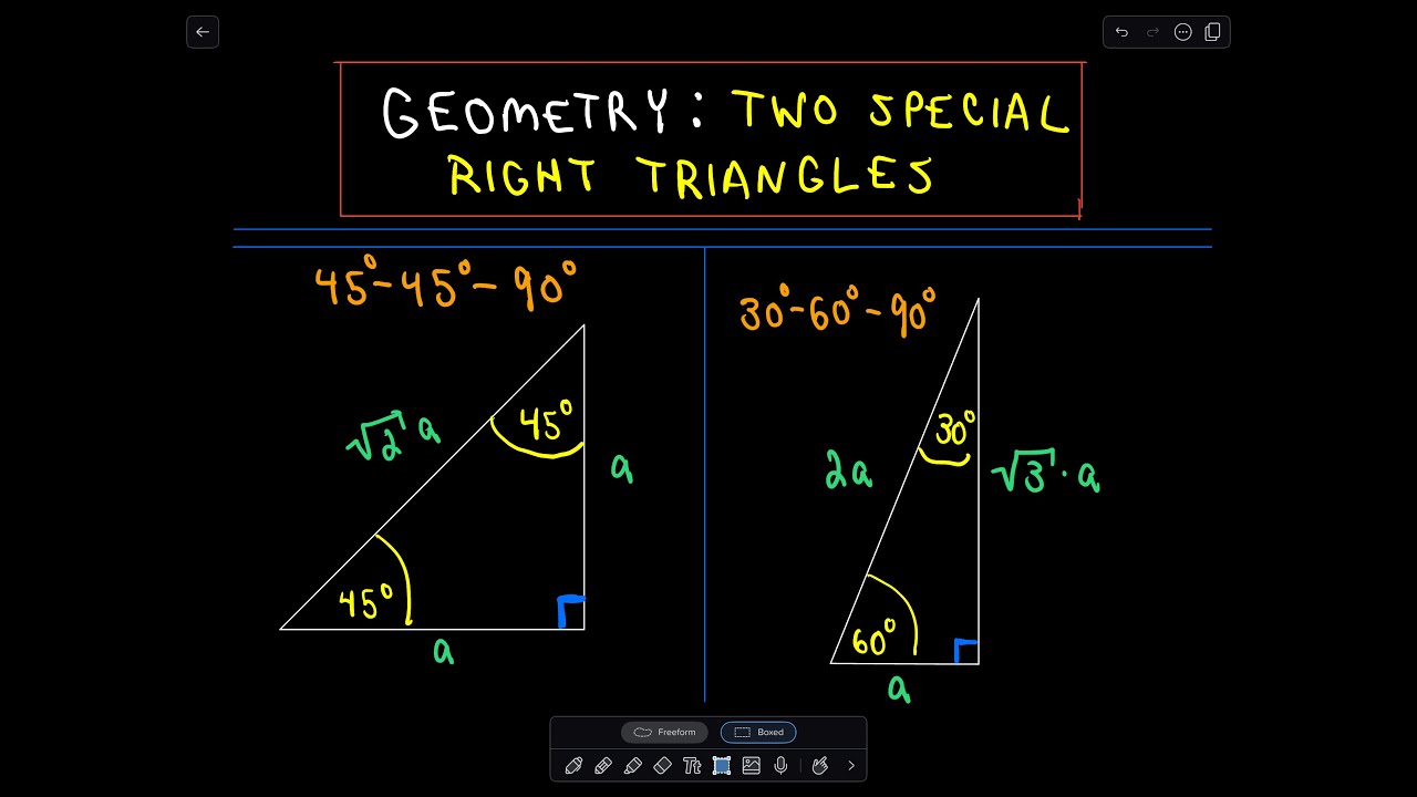 Special Right Triangles in Geometry: 45-45-90 and 30-60-90
