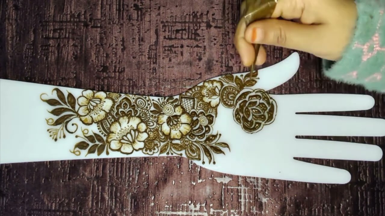 Dubai style🏵️🌸 flower design tutorial full Hand Mehndi #mehndi #hennamagic #creativehenna