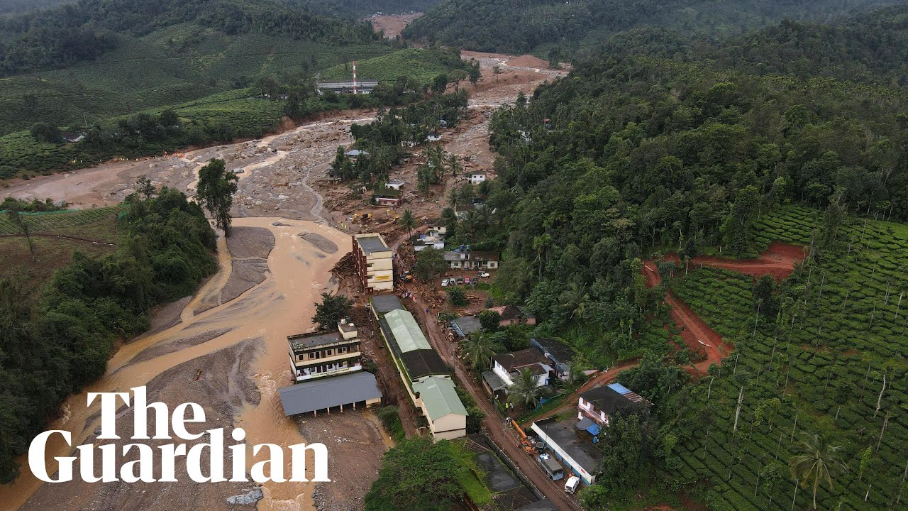 Drone footage shows aftermath of deadly landslide in Kerala, India