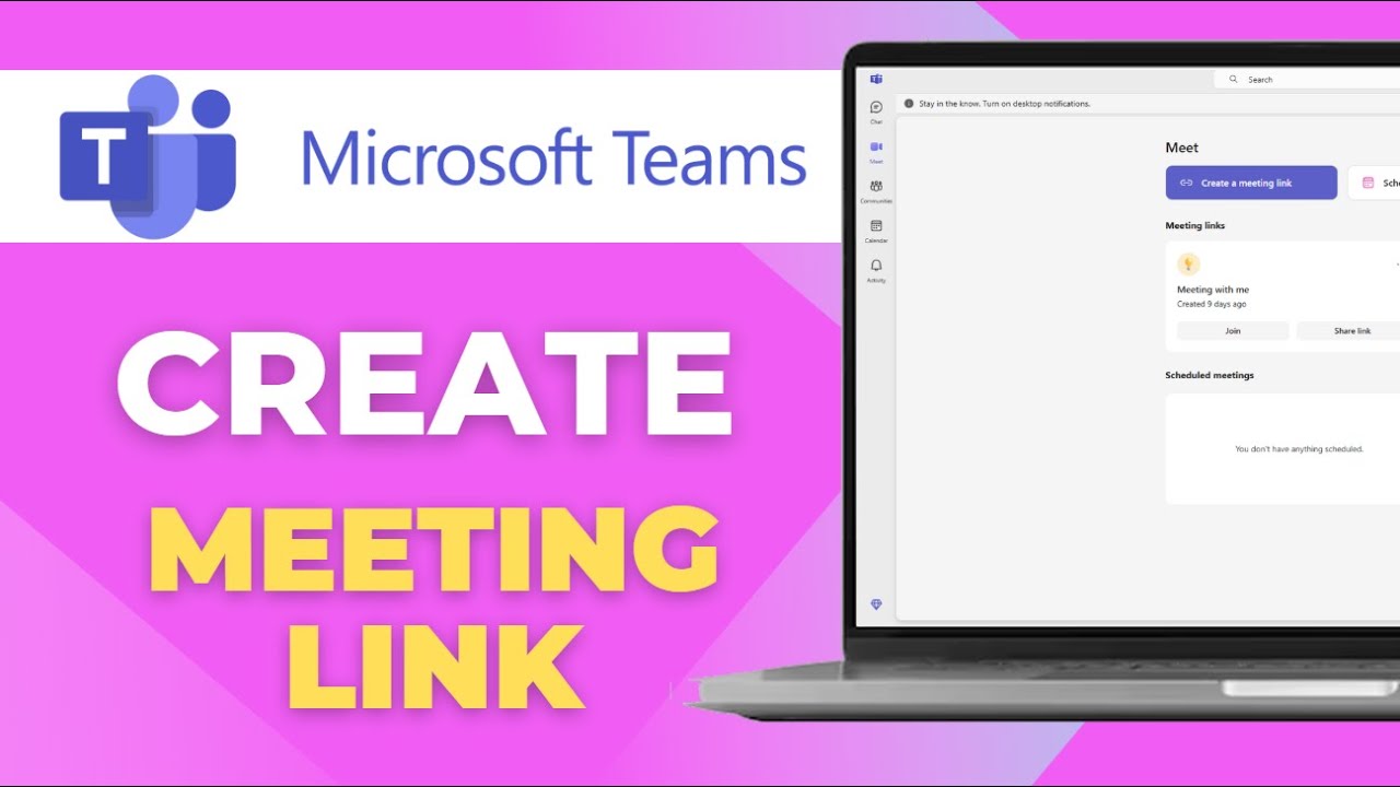 How to Create a Meeting Link in Microsoft Teams on Laptop