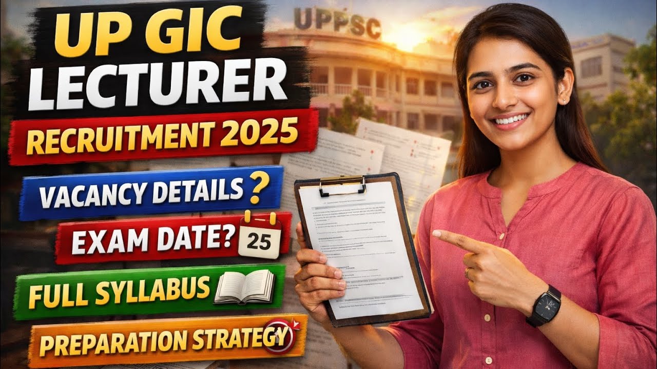 UP GIC Lecturer Recruitment 2025 | Vacancy, Exam Date, Full Syllabus & Strategy | Notification