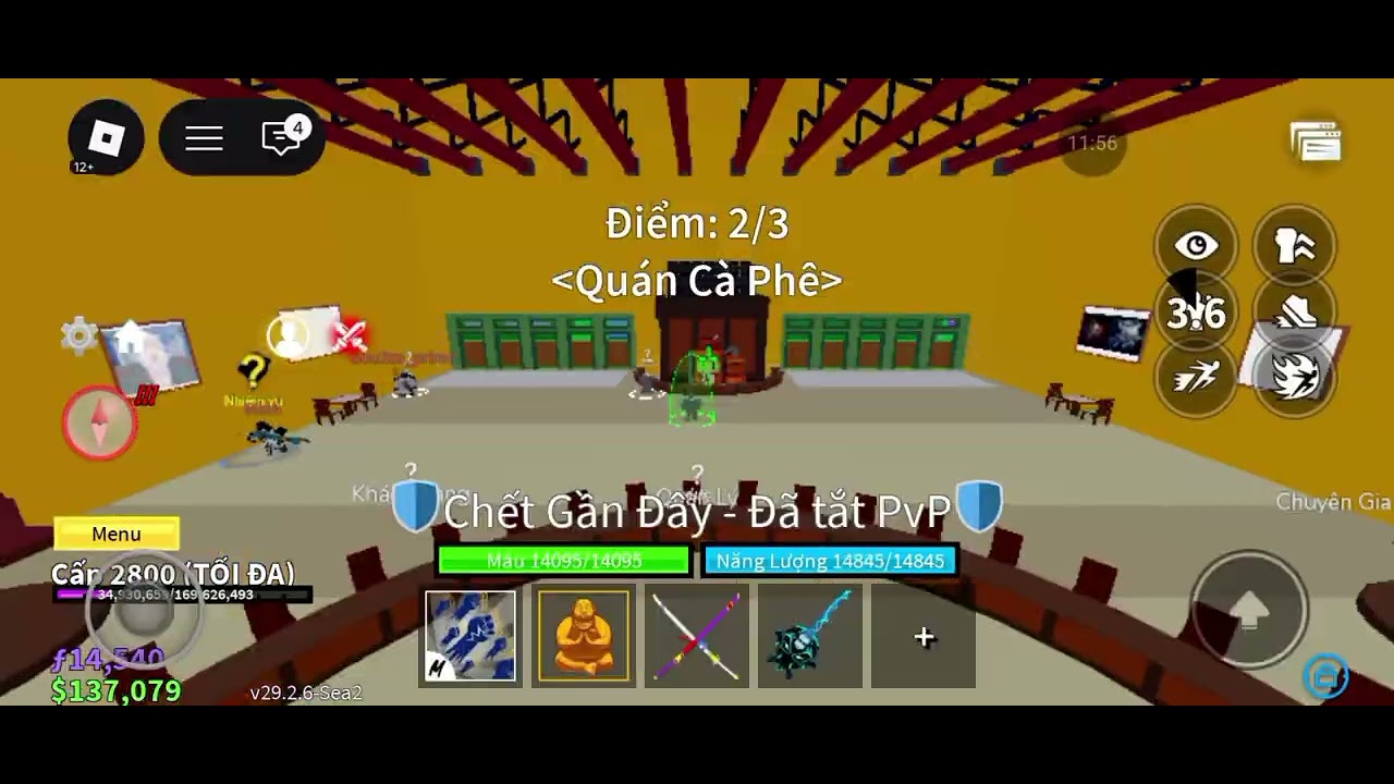 Pvp bằng song kiếm nguyền rủa phật v1 godhuman tộc cá v3 shull guitar 