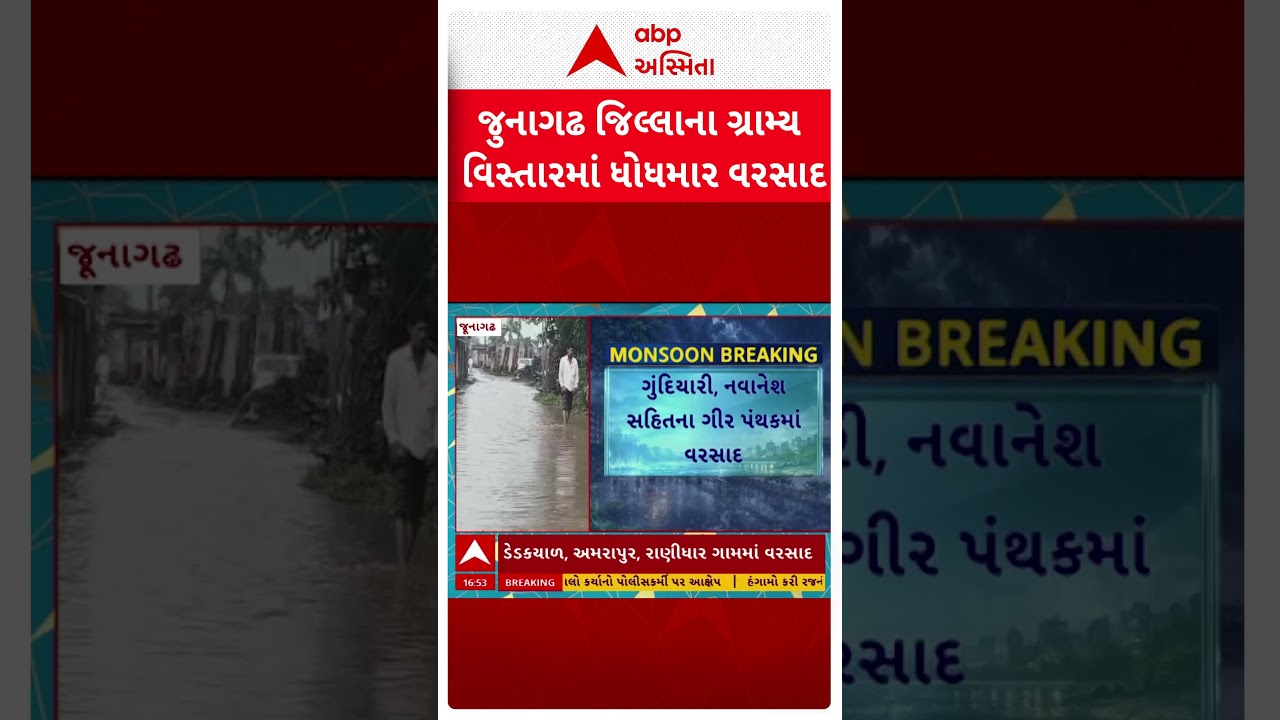Junagadh Rain | જુનાગઢમાં ધોધમાર વરસાદ | ગીર બોર્ડર પંથકમાં મેઘરાજાની ધમાકેદાર એન્ટ્રી