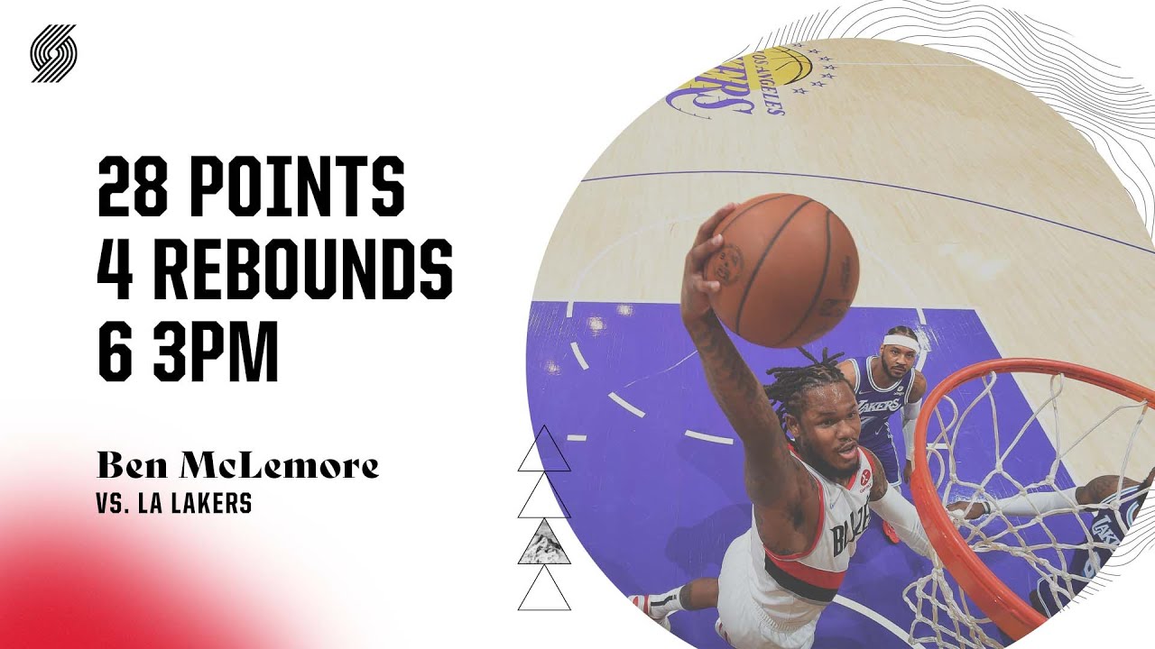 Ben McLemore Highlights (28 Points) | Trail Blazers vs. Lakers | Dec. 31, 2021