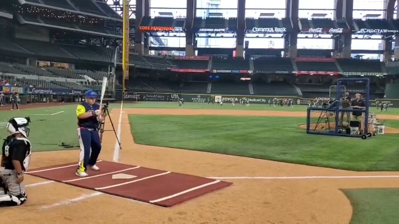 Big Justice, who is only 11 years old, competing at the Power Showcase at Globe Life Field in Texas