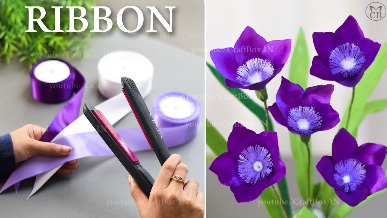 DIY Satin Ribbon reeds flowers | How to make ribbon crafts | best Ribbon decoration ideas