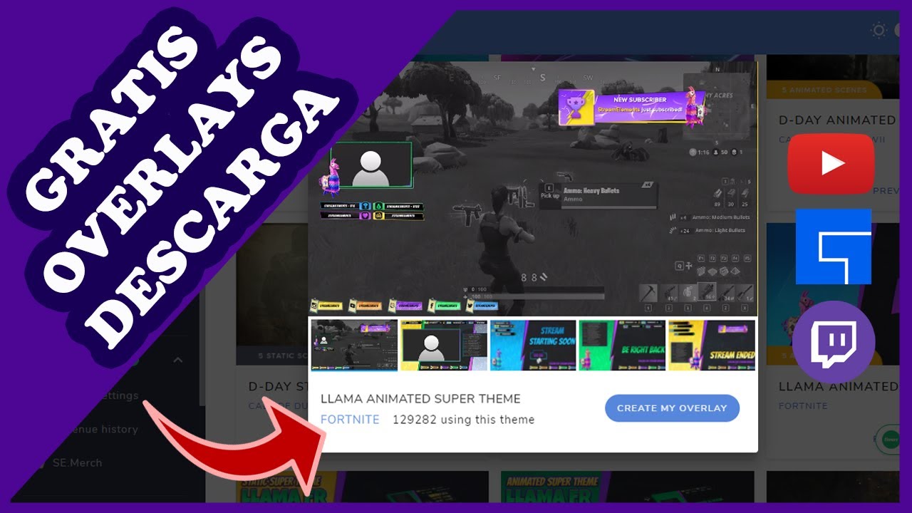 DESCARGA OVERLAYS PARA TUS STREAMS DE TWITCH - FB GAMING - YOUTUBE || GRATIS