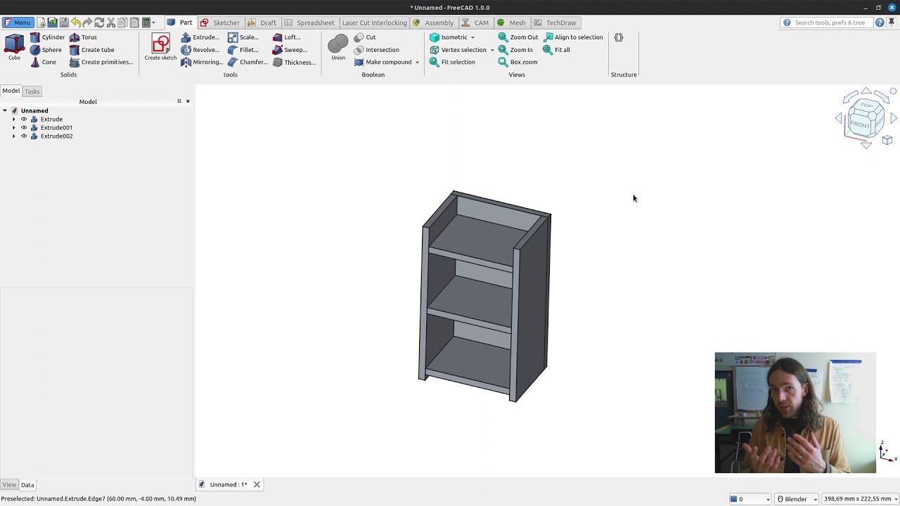Laser cut knick knack shelf in FreeCAD - Part 1/2