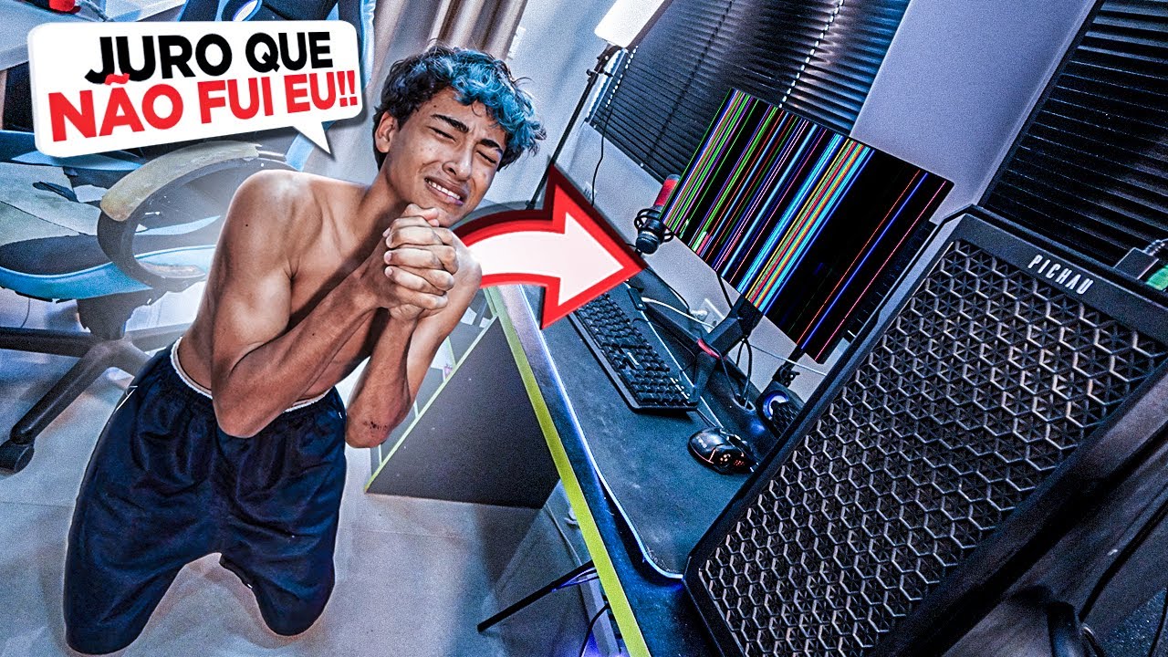Meu IRMÃOZINHO QUEIMOU O PC GAMER de 10,000 R$ 😭
