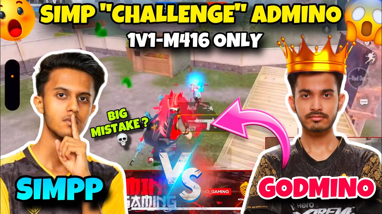 😱 GODMINO MODE=ON 🔥|| Simp “CHALLENGE” Admino - 1v1 TDM Battle