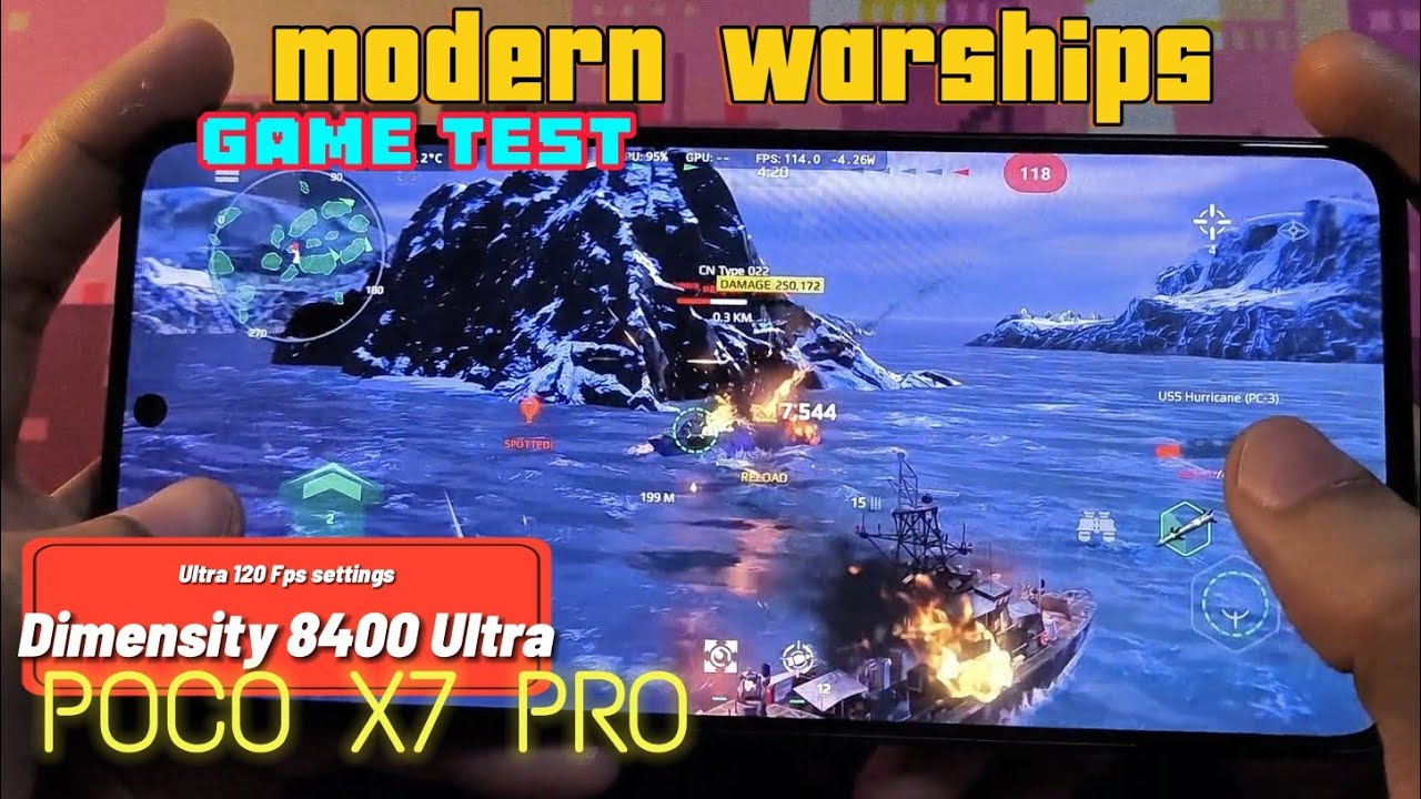 POCO X7 PRO - Modern Warships Ultra 120 FPS Game test