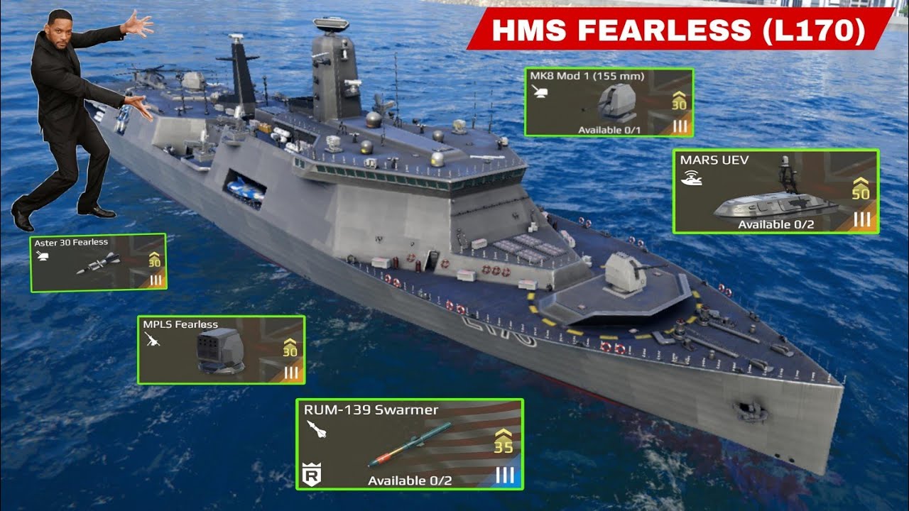 HMS Fearless (L170) New Battlepass Rewards Ship 🔥 Review & Gameplay - Modern Warships 