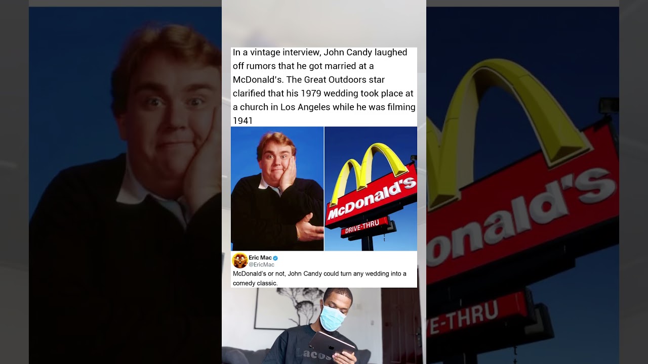 In a vintage interview, John Candy laughed off rumors that he got married at a McDonald's. The Great