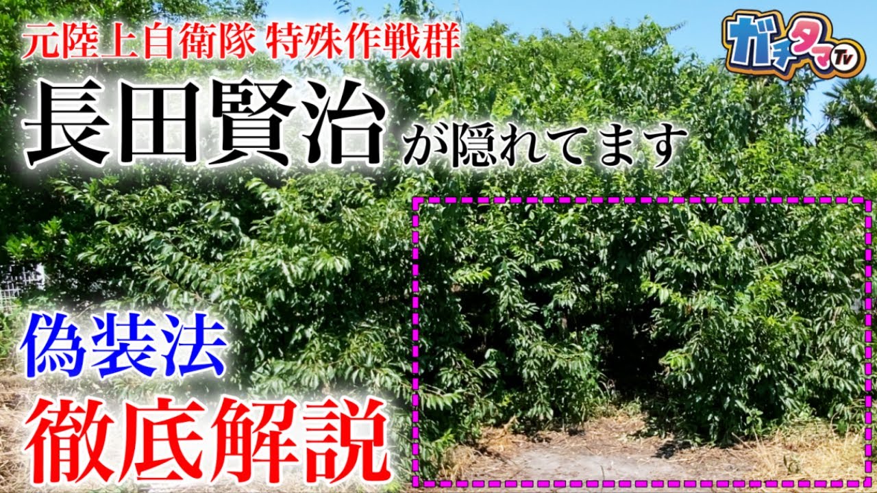 貴方は見つけられるか？ 元陸上自衛隊 特殊部隊員が本気の偽装 ドーランの塗り方 ガチタマTV （田村装備開発）