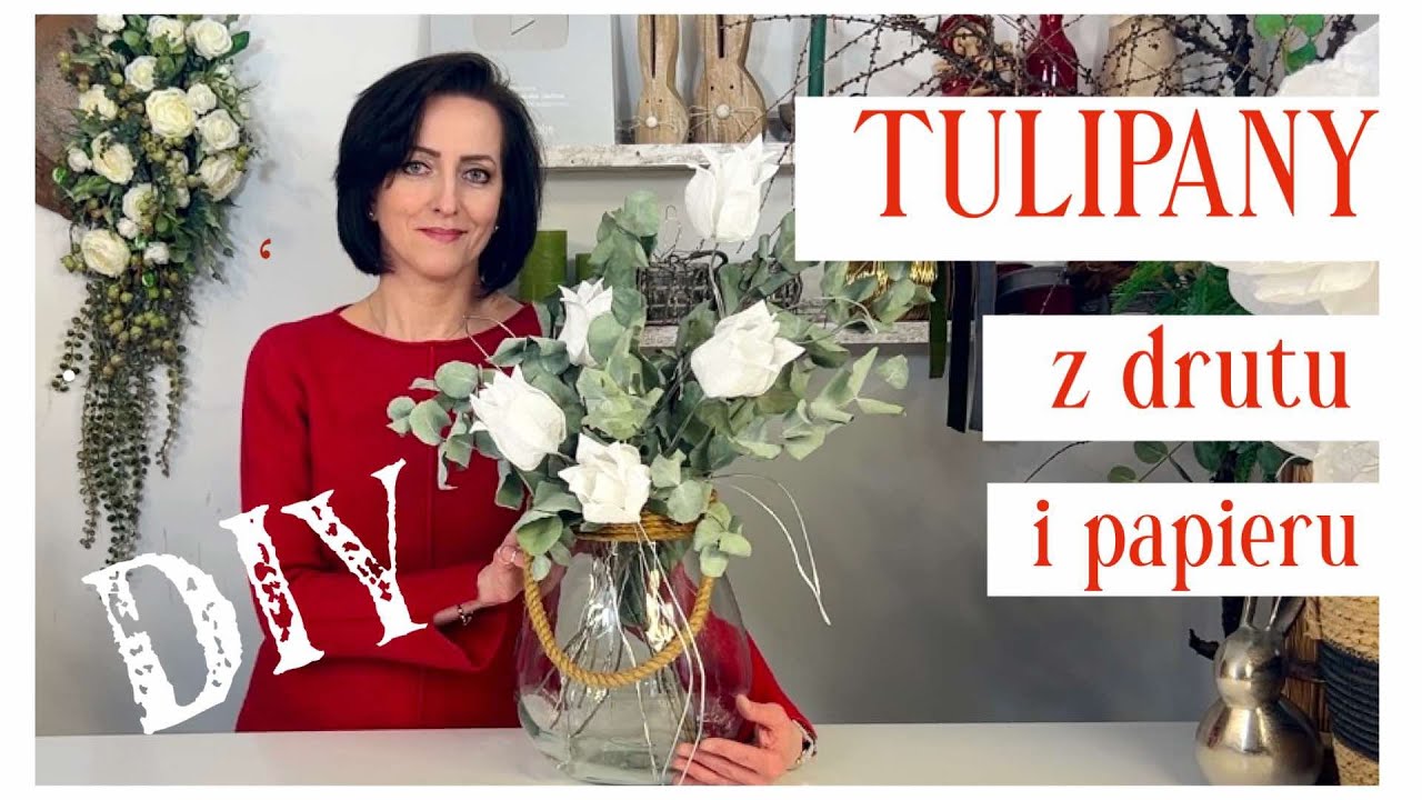 JAK ZROBIĆ WIOSENNE TULIPANY Z PAPIERU / ARANŻACJA WIOSENNA / ZRÓB TO SAM
