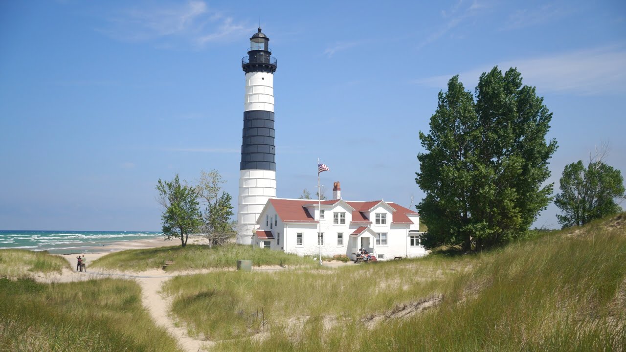 Windy Day at Big Sable Lighthouse! | Top View | 4K
