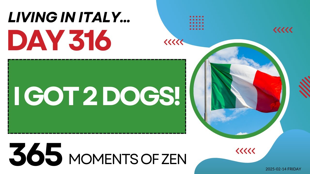 Living in Italy | I HAVE 2 DOGS? | 315 | Moving from Canada to Italy | 365 Moments of Zen