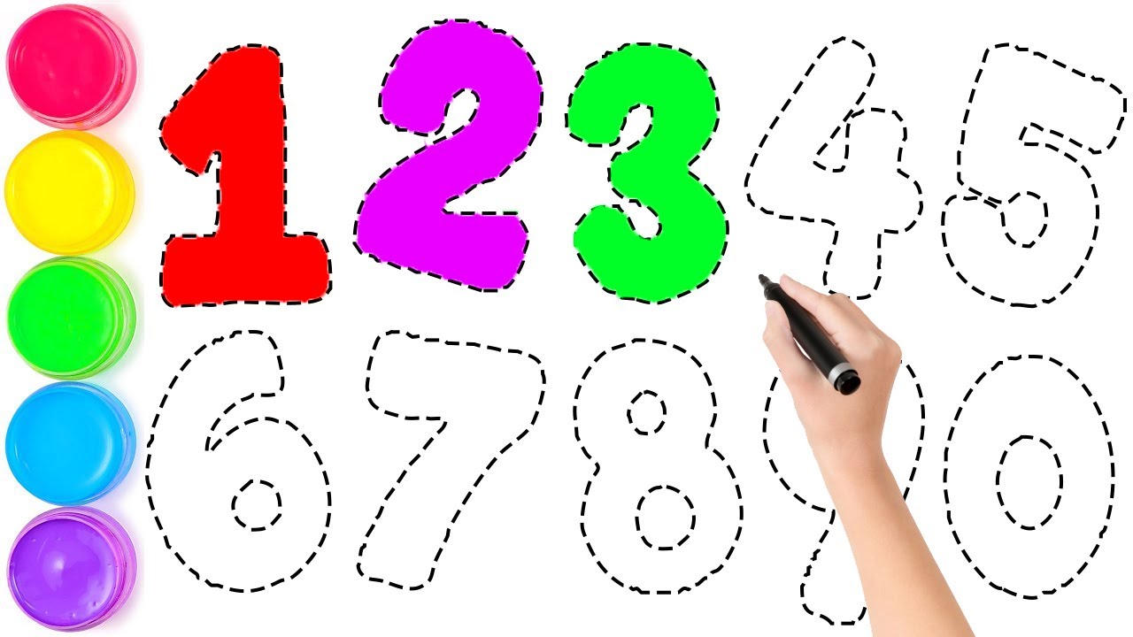 1234567890 // Let's Learn to Draw Numbers 1 to 10 Easy Step by Step for Children // KS ART