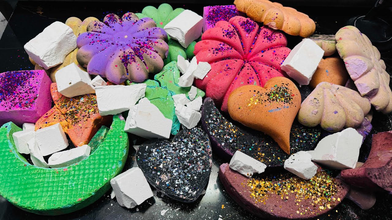 Variety Dyed Chalk ASMR Crush | Super Satisfying Chalk Crush Sounds