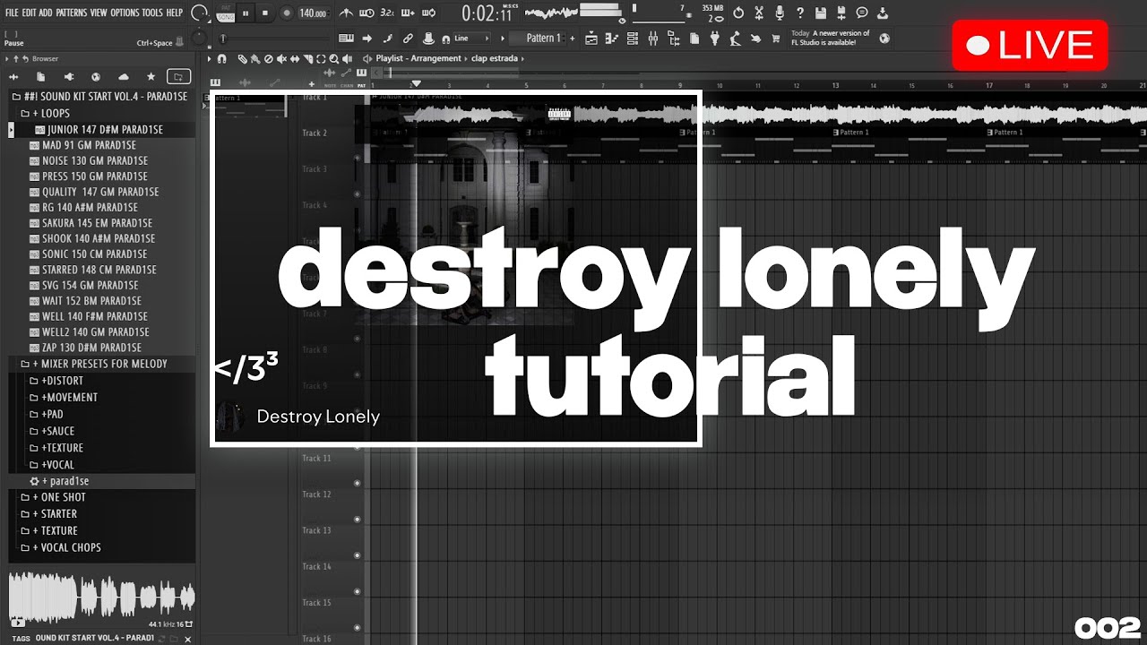 HOW TO MAKE broken hearts BEAT for DESTROY LONELY | FL studio Tutorial