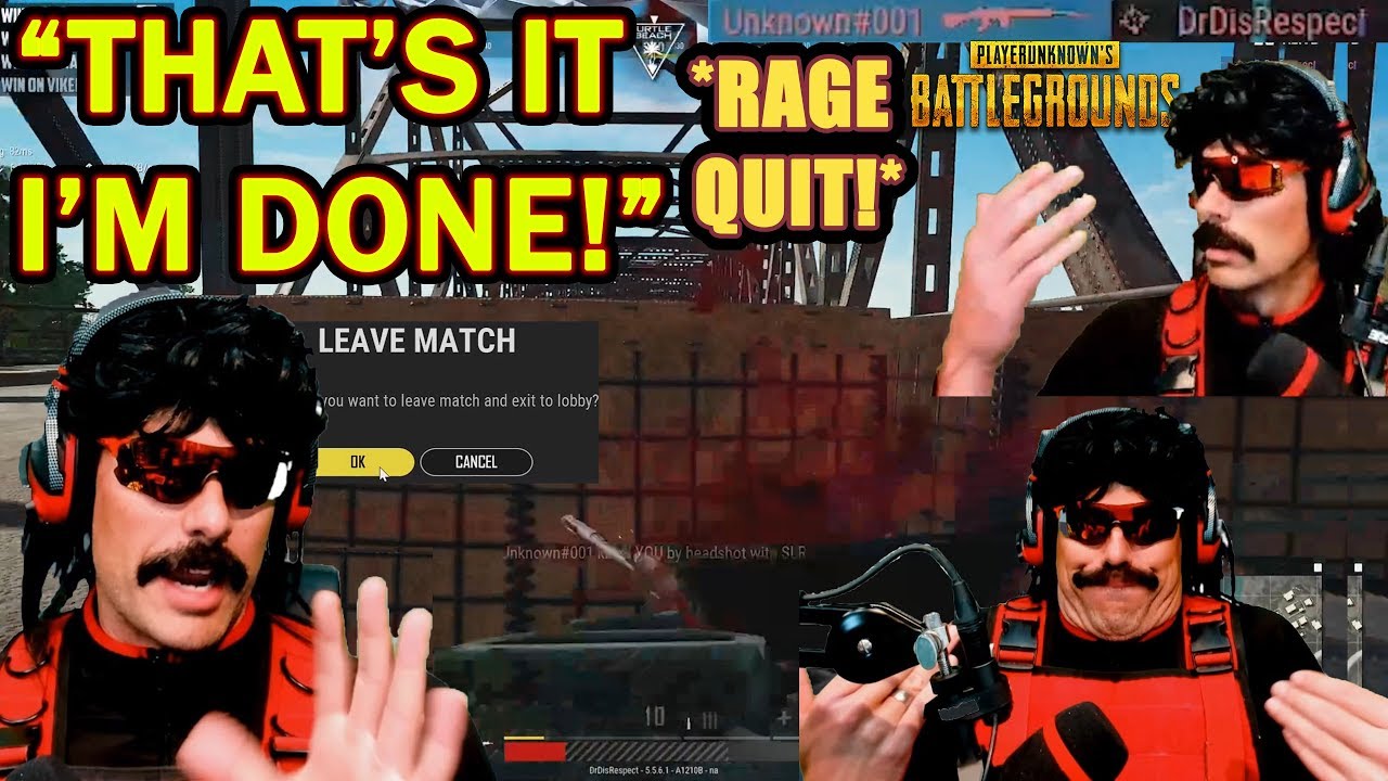 DrDisrespect OFFICIALLY Rage Quits PUBG Challenge After He's Killed Behind Cover! (Desync!)