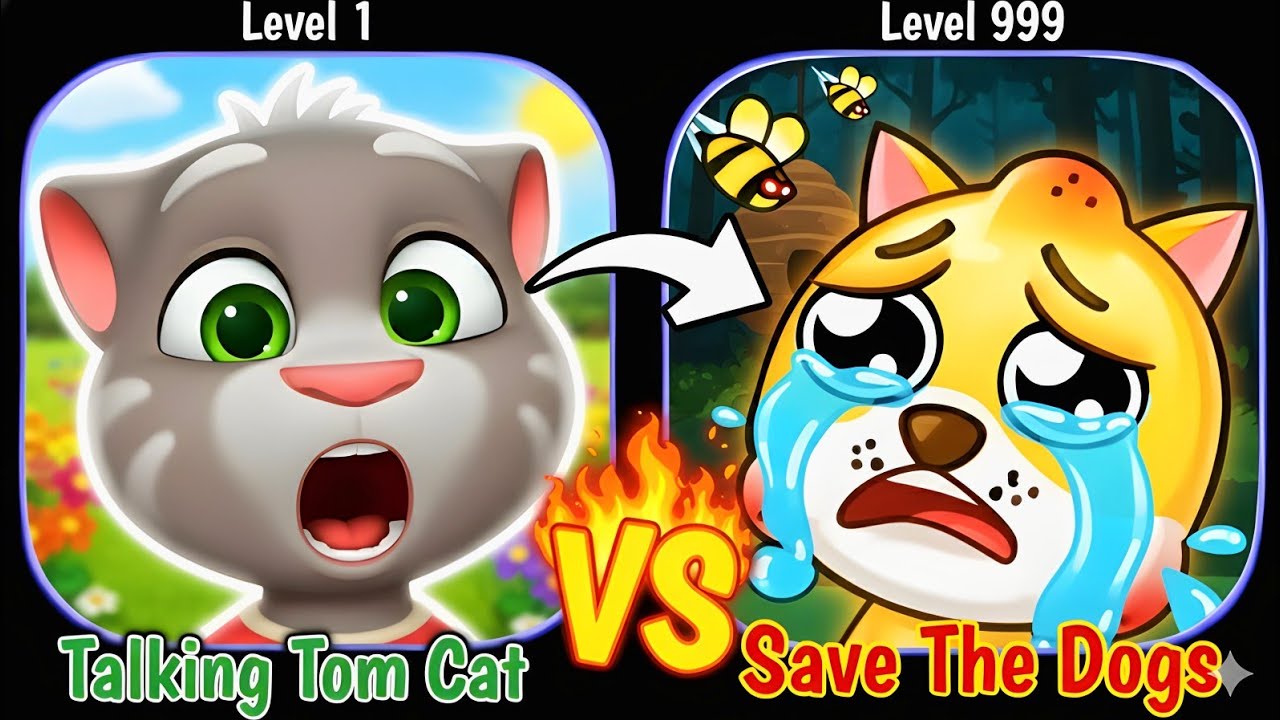 Talking Tom Cat VS Save The Dogs 