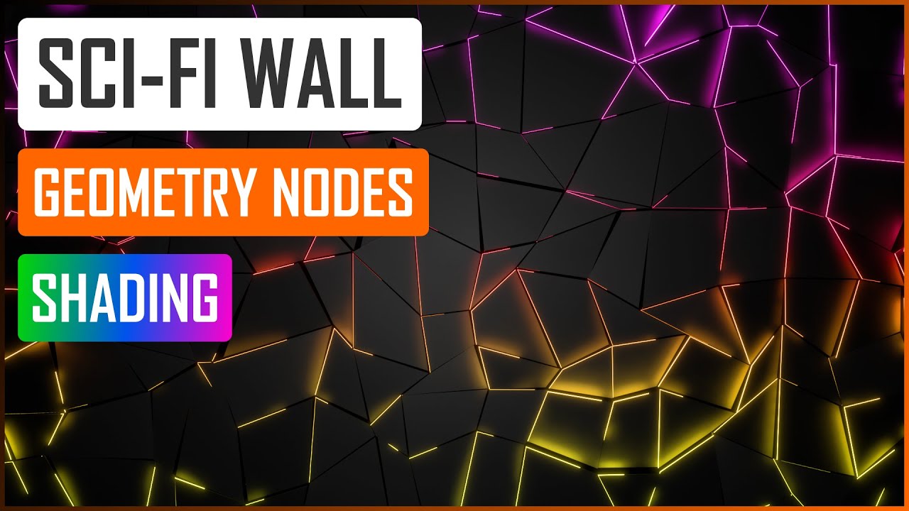 Procedural Sci-fi Wall in Geometry nodes - Blender tutorial ENG