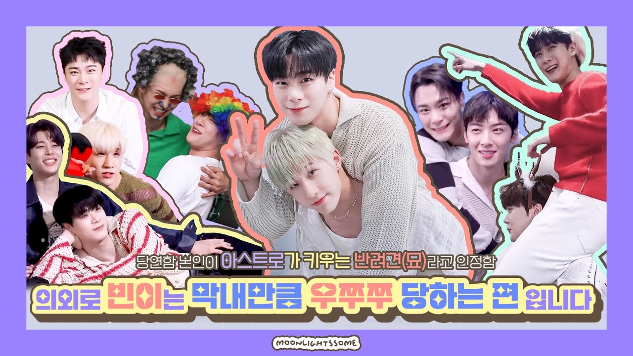이상하다 분명 넷째, 중간 라인인데🧐 아스트로가 키우는 반려견🐶 - 반려묘🐱 - 아기🍼 그 사이 어디쯤의 빈이 ∥ 아스트로 문빈