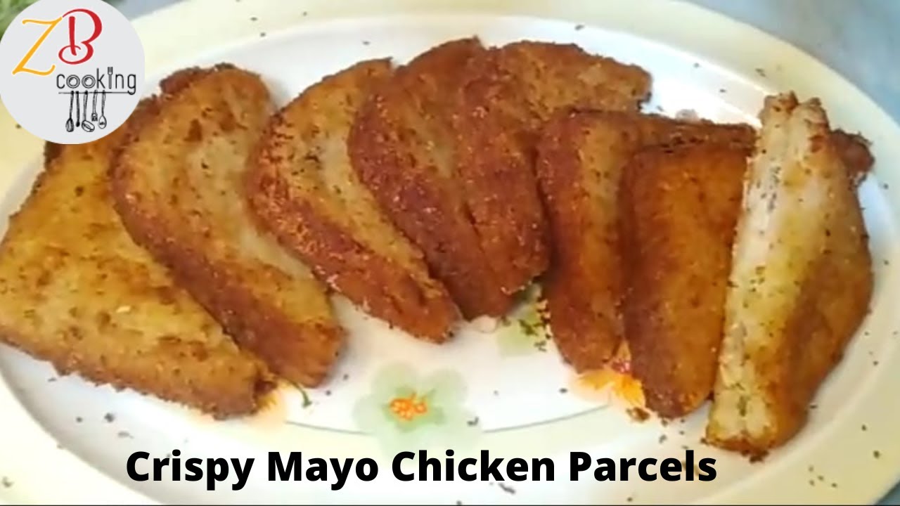 Chicken Mayo Parcels  | Delicious Crispy Chicken Mayo pockets #zbcooking #snacks #healthyrecipes