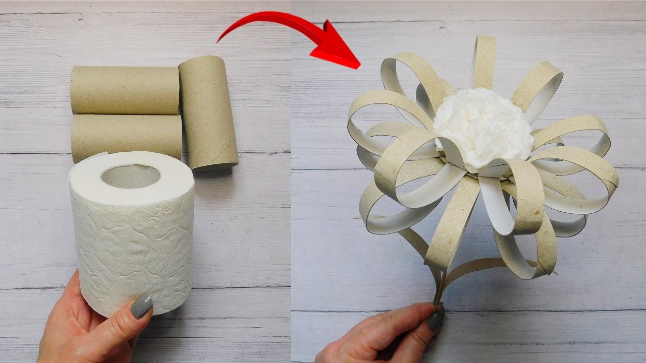 I Turned Toilet Paper Rolls into Amazing Flower 🙀 Easy DIY Craft for Home Decoration 🌼
