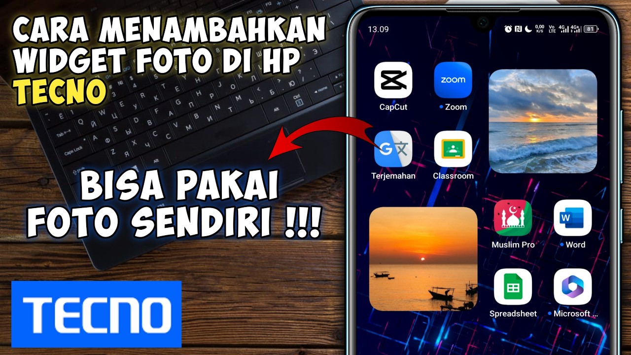 Cara Menambahkan Widget Foto Di Hp Tecno || Membuat Widget Foto Tecno