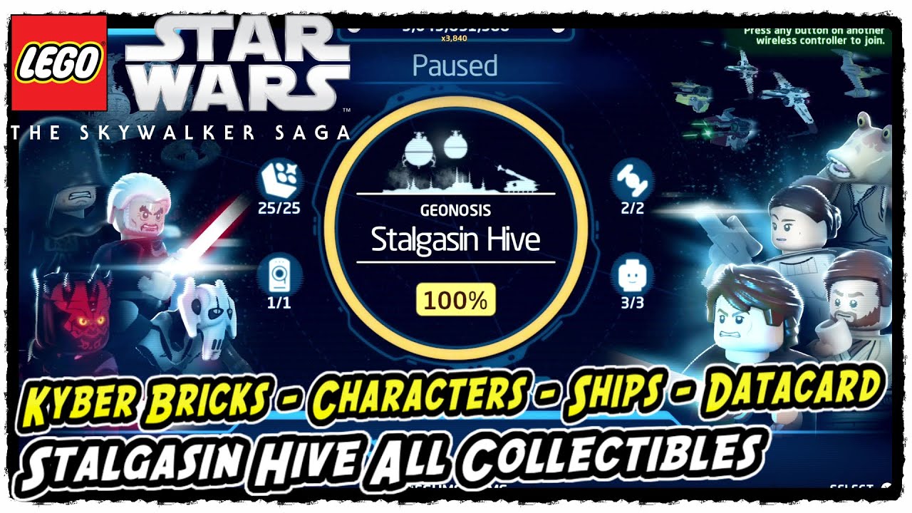 Lego Skywalker Saga Stalgasin Hive All Collectible Locations (Kyber Bricks - Characters - Ships)