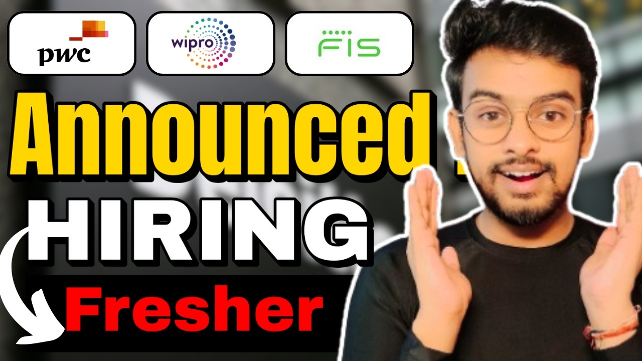 PWC, FIS, Wipro New Hiring Announced ! OFF Campus Drive For 2025, 2024 Batch | Fresher Jobs