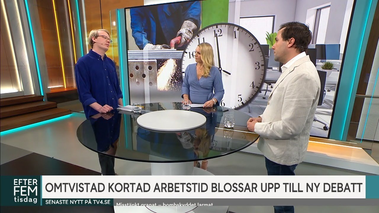 Het debatt om kortare arbetstid:  ”Man kan inte uppfinna fyra nya arma… | Efter fem | TV4 & TV4 Play