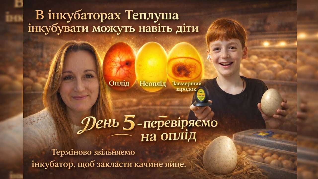 5-й день інкубації. Перевіряємо оплід . Закладаємо мускусну качку. 
