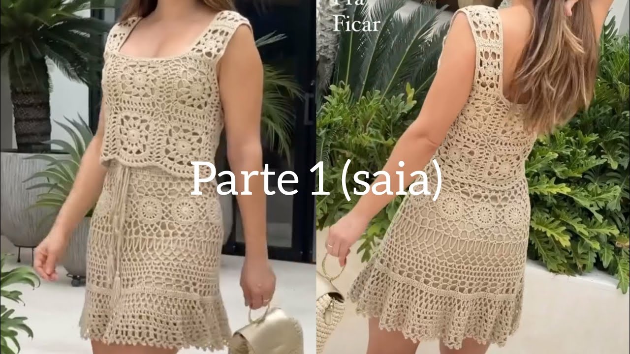 Conjunto em crochê do momento!🤩 Passo a passo (parte 1) Saia