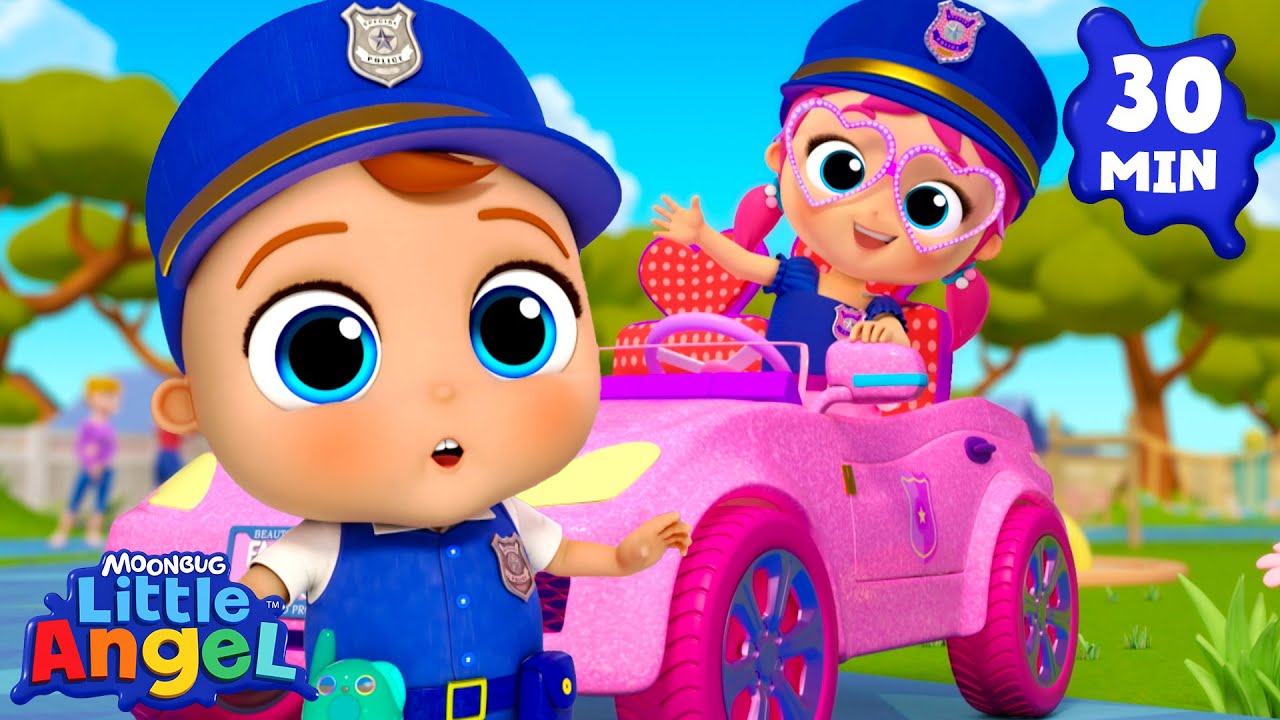 Police Officer Pretend Play! 🚓 | Rescue Heroes Songs | Little Angel Kids Songs & Nursery Rhymes