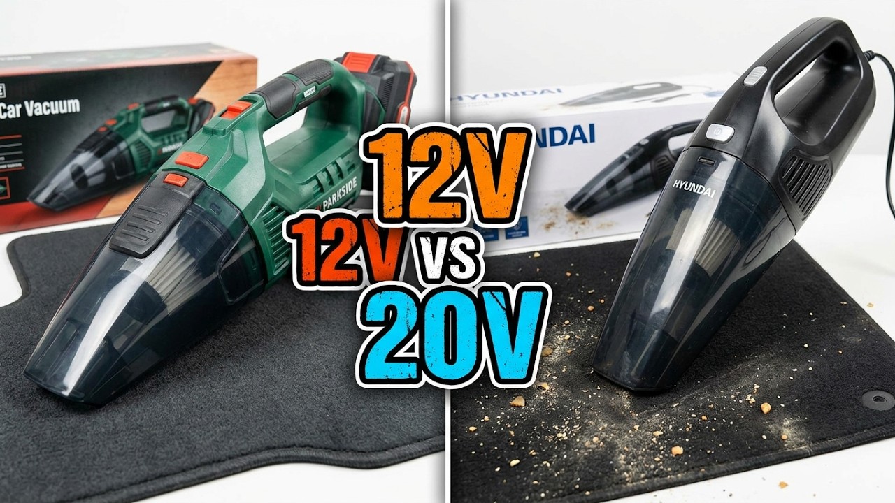 12 Volt vs 20V car vacuum cleaner test & review (Lidl Parkside vs Hyundai)