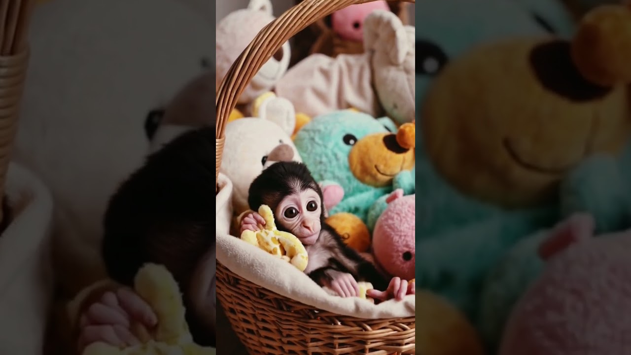 Curious Baby Monkey Exploring