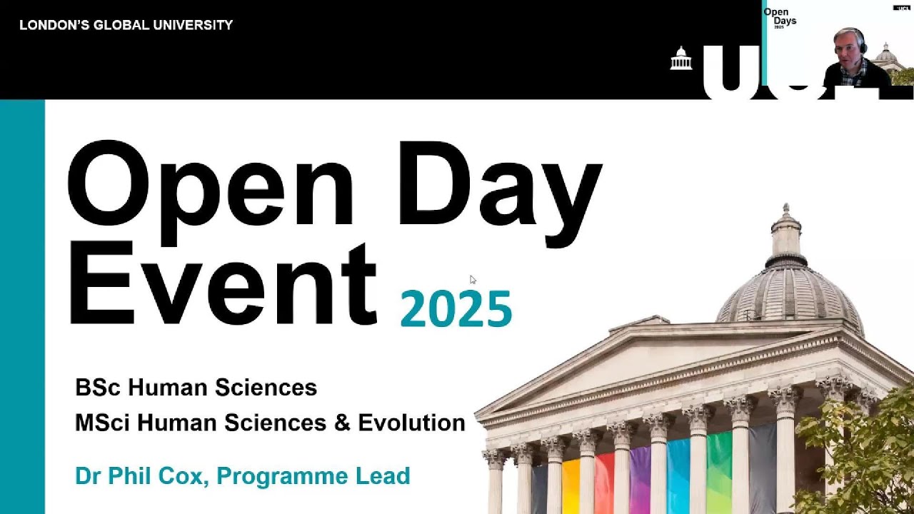 UCL Virtual Open Events 2025: Human Sciences BSc/Human Sciences and Evolution MSci Q&A