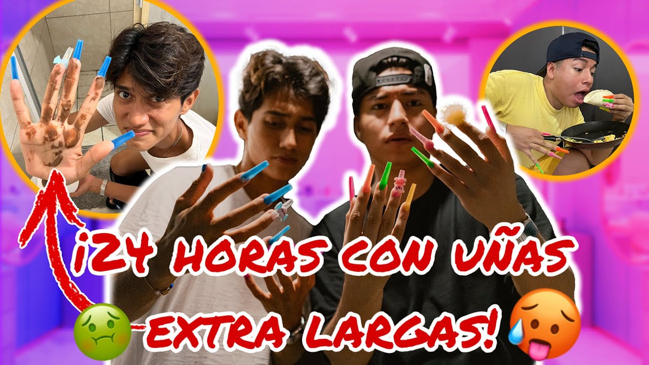 24 HORAS CON UÑAS EXTRA LARGAS!!! 💅🏻😭