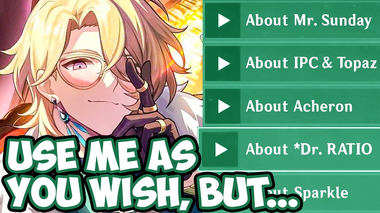 AVENTURINE Talks About SUNDAY, DR  RATIO, ACHERON & Others Honkai Star Rail Lore Voice Lines HSR